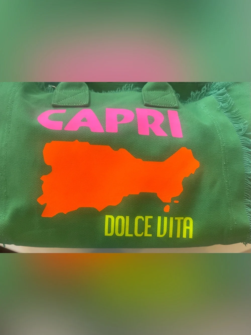 Brand New Never been used canvas front bag with Capri Logo